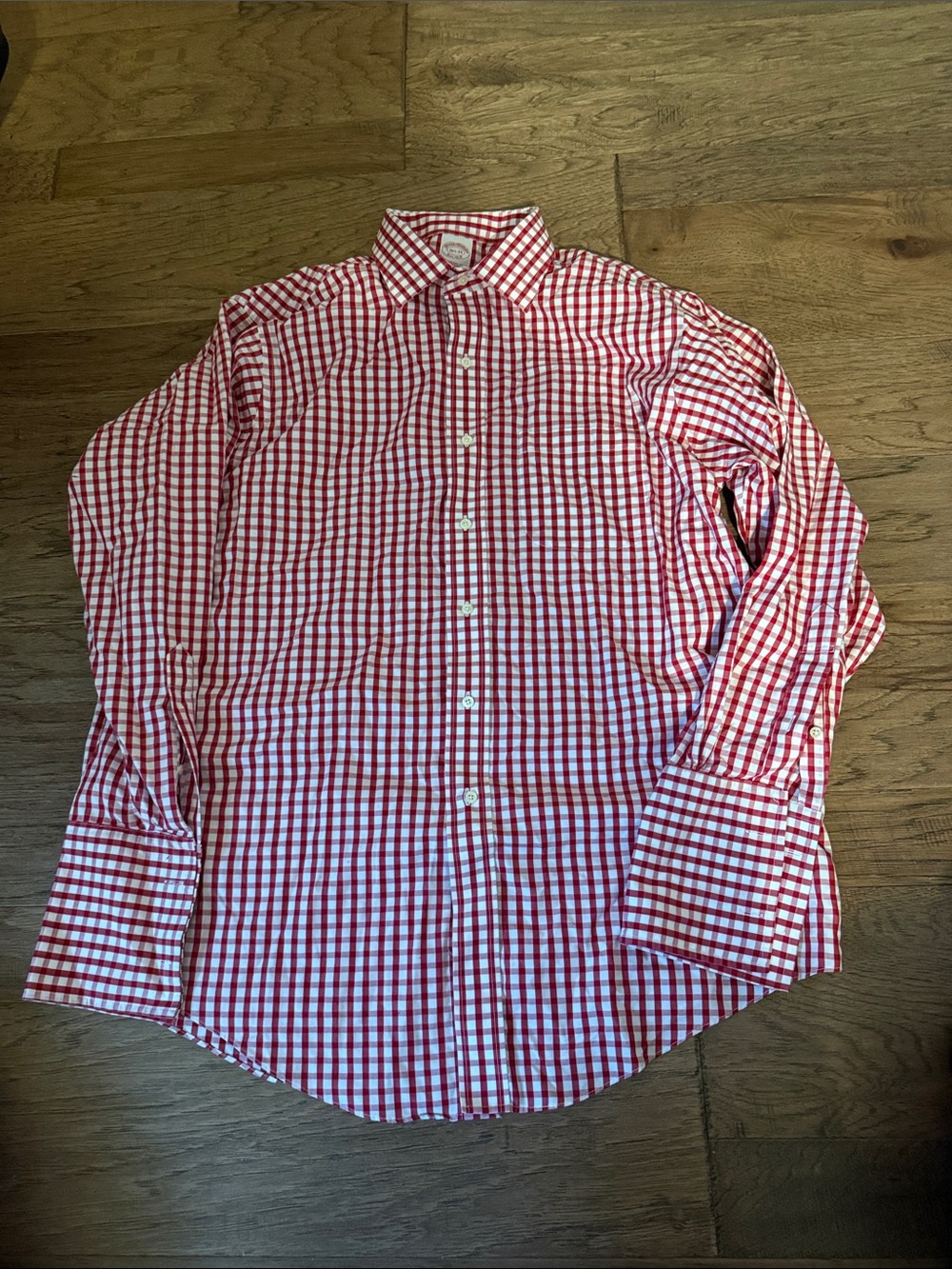 Brooks Brothers Red and White Gingham Dress Shirt